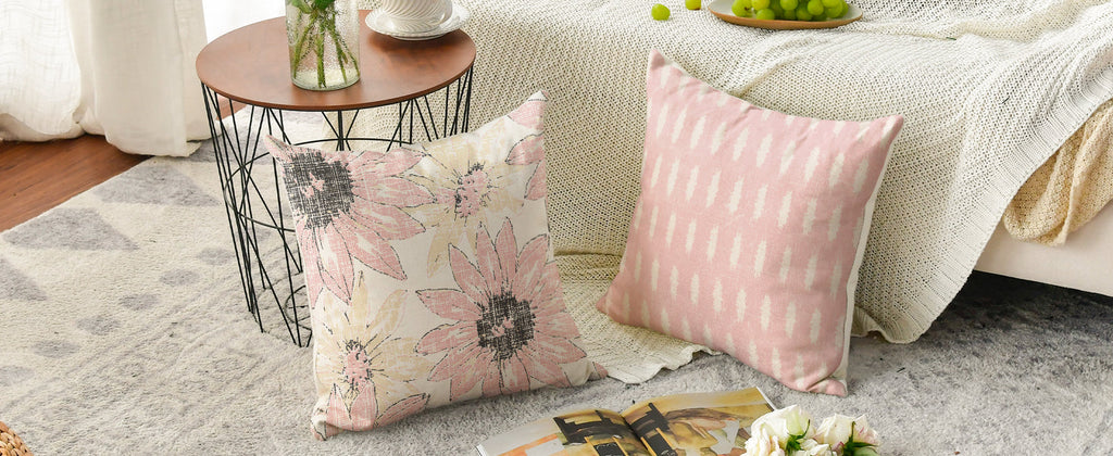 colorlife Bless Our Home Farmhouse Eucalyptus Leaves Throw Pillow Covers, 18 x 18 Inch Truck Home Sweet Home Cushion Case Decorations Set of 4